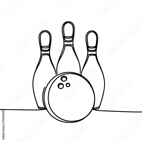 Bowling in a line drawing style