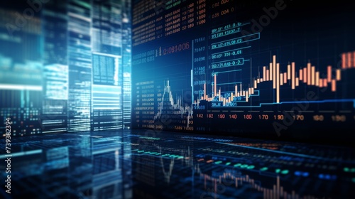 Vivid stock market data and graphs showcasing financial market activity.