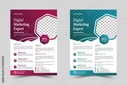 Digital Marketing Expert Flyer, Business Marketing Flyer, corporate Business Flyer Vector Template Design.