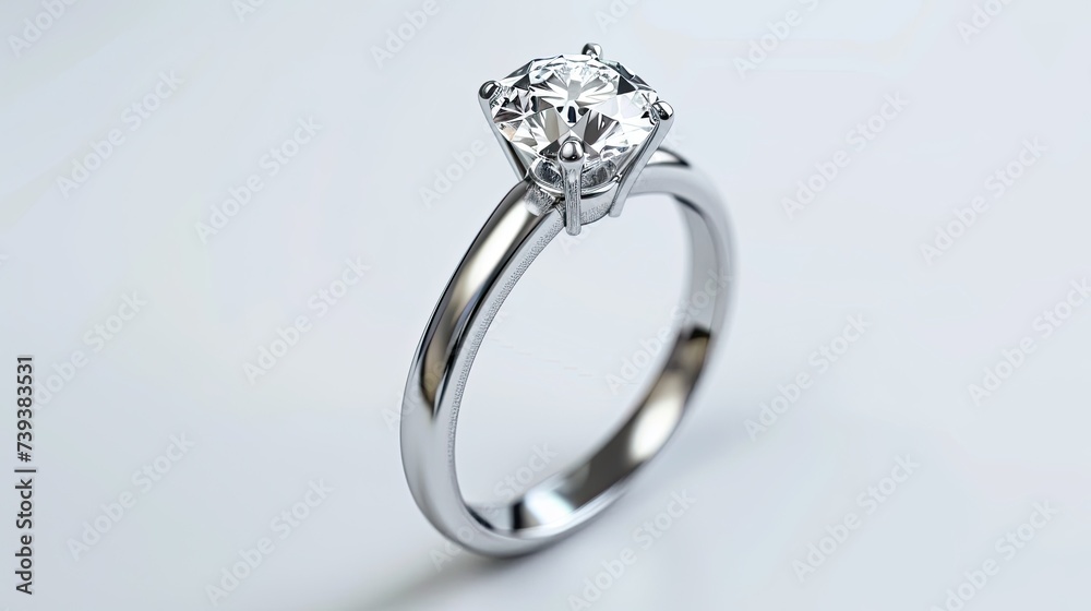 Close Up of Diamond Ring on White Background Close Up of Diamond Ring on White Background