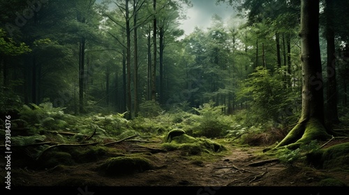 A lifelike digital background featuring a serene and tranquil forest clearing  capturing the fine details and natural beauty  resembling the clarity of a high-definition photograph 