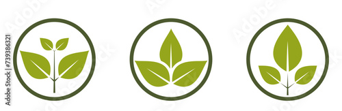 organic icons. sprout in a circle. natural, bio and eco friendly symbol. isolated vector image