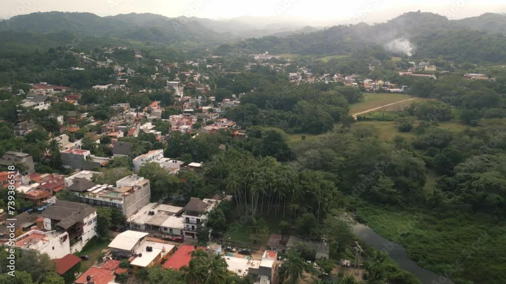 Mexico San Poncho riviera Nayarit pacific ocean sea coastline aerial drone 