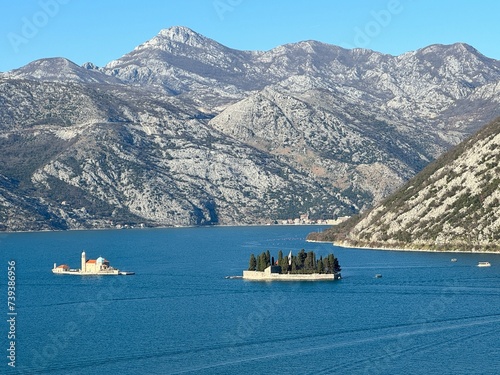 Montenegro Fort Verige sea Boca Kotor Bay Perast Church of Our Lady of Angels moss stones bricks nature  photo
