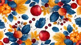 Seamless pattern of autumn harvest a celebration of the years bounty