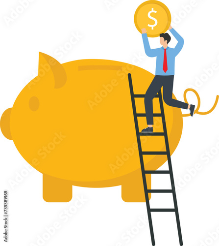 Savings for financial security, Investment or Financial planning, Rainy day fund and Retirement fund concept,
