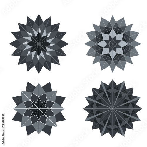 Vector set of shades of gray for your design. Refined and elegant graphic elements emphasizing rigor and restraint. Ideal for creating modern illustrations, web design, infographics.