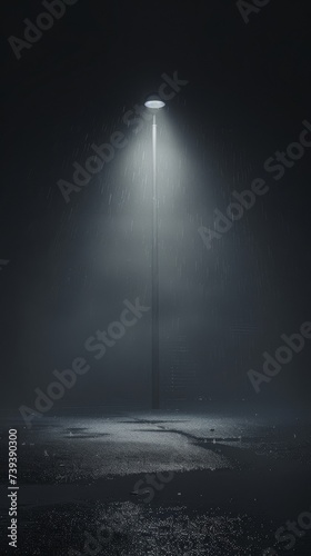 The light of the electric pole illuminates the darkness photo
