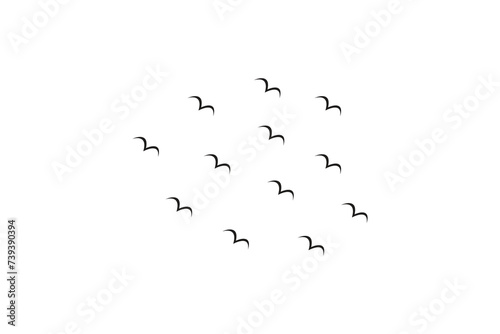  Creative Vector illustration flying flock of birds. Illustration vector flight bird silhouettes collection. © imrangdpro