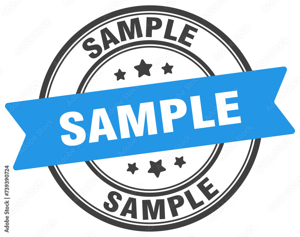 sample stamp. sample label on transparent background. round sign