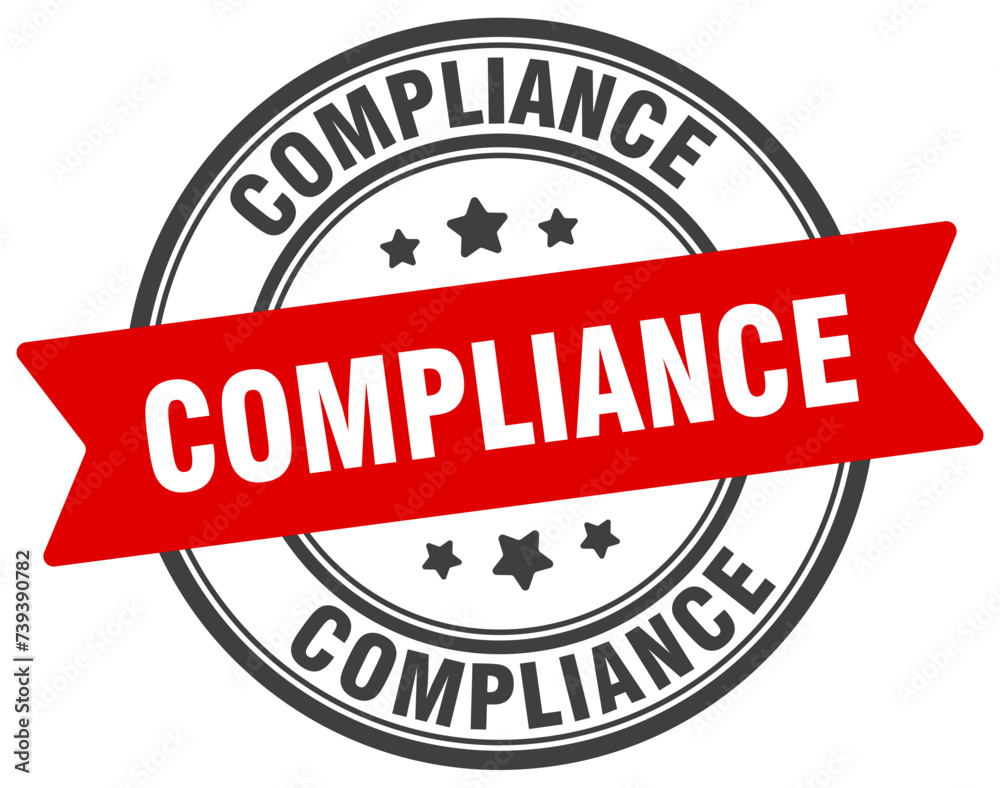 compliance stamp. compliance label on transparent background. round sign