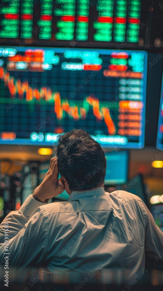 A stock market crash causing widespread financial panic