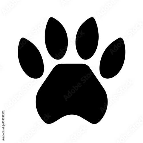Flat Icon of Dog or Cat Paw Print: Perfect for Animal Apps and Websites. Animal paw print





 photo