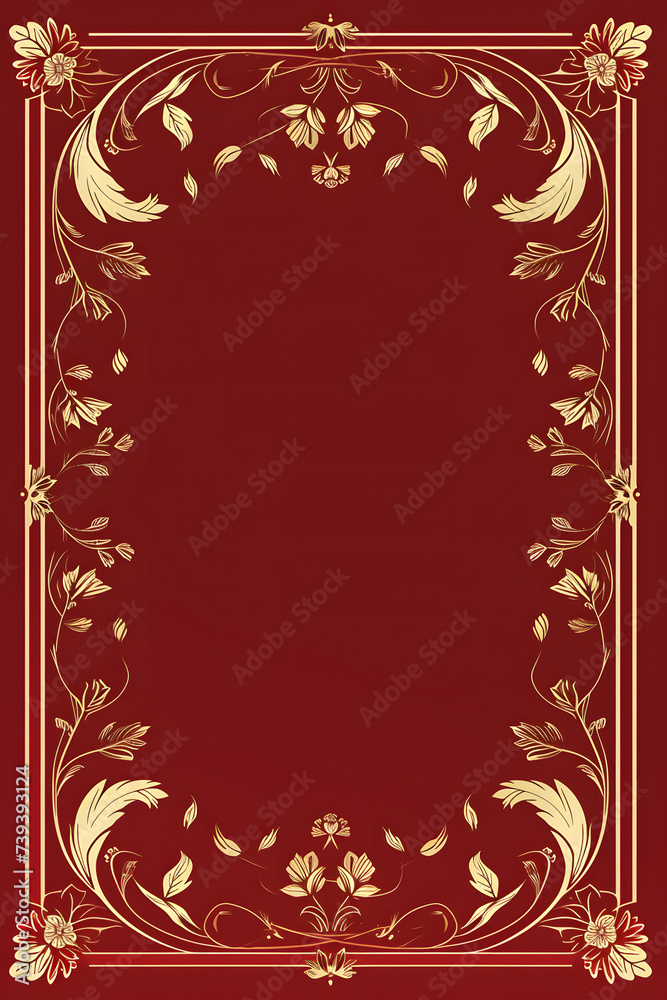 Red Background With Gold Border card Red Background With Gold Border card