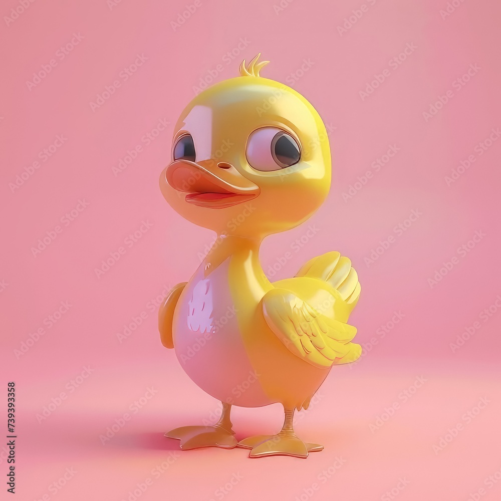 An adorable duck depicted in a 3D illustration
An adorable duck depicted in a 3D illustration