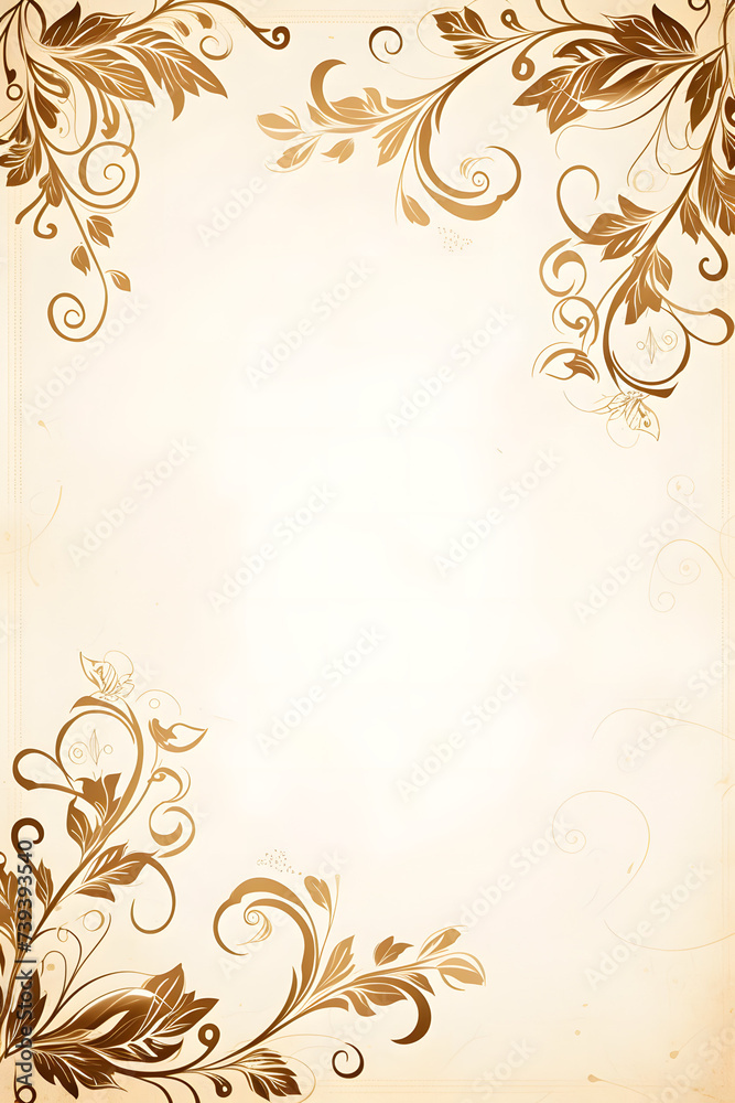 Antique Paper With Floral Design card