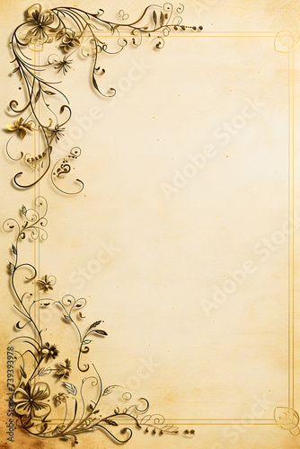 Antique Paper With Floral Design card