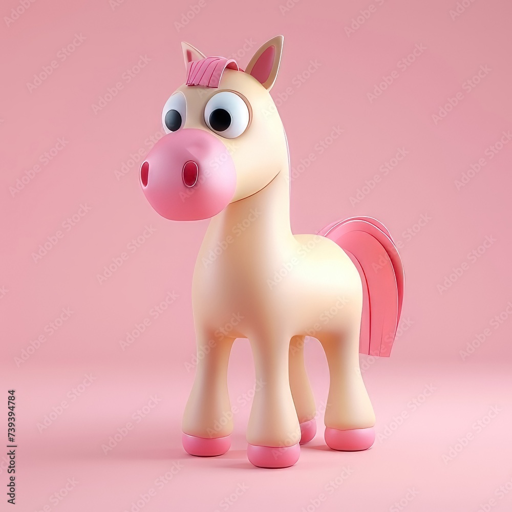3D illustration of a cute horse
3D illustration of a cute horse