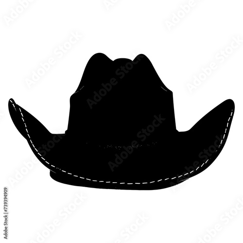 Silhouette cowboy hat black color only