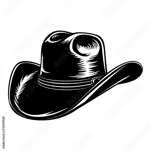 Silhouette cowboy hat black color only