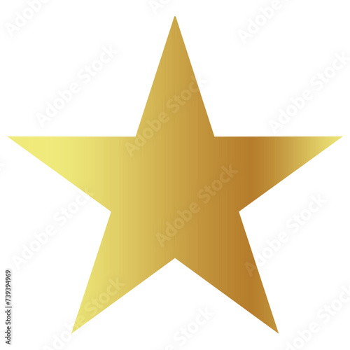 Golden five-pointed star. Vector illustration