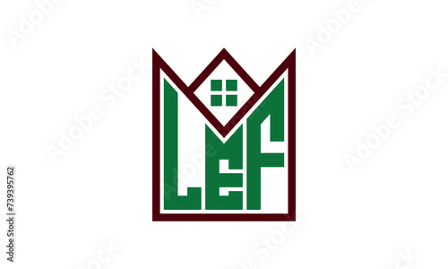 LEF initial letter real estate builders logo design vector. construction ,housing, home marker, property, building, apartment, flat, compartment, business, corporate, house rent, rental, commercial