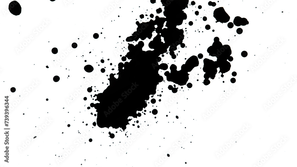 Macro Shot of Black Ink Drops Isolated on White Background Macro Shot of Black Ink Drops Isolated on White Background
