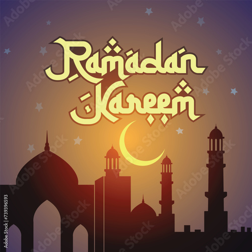Ramadan Kareem Design with Islamic Background Vector