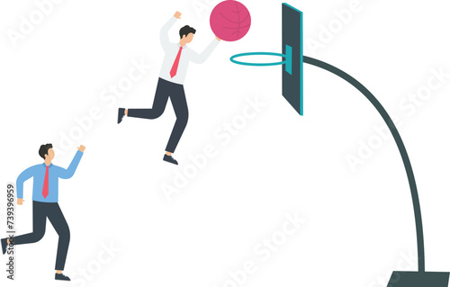 Basketball and hoops court, Shooting pass or jump shot, Fast break and free throw concept,  © Haider
