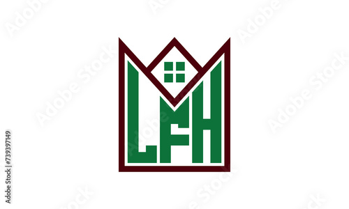 LFH initial letter real estate builders logo design vector. construction ,housing, home marker, property, building, apartment, flat, compartment, business, corporate, house rent, rental, commercial photo