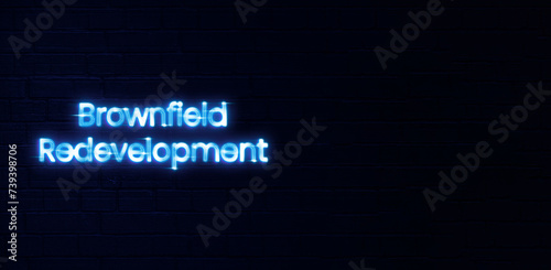 Brownfield redevelopment text neon sign