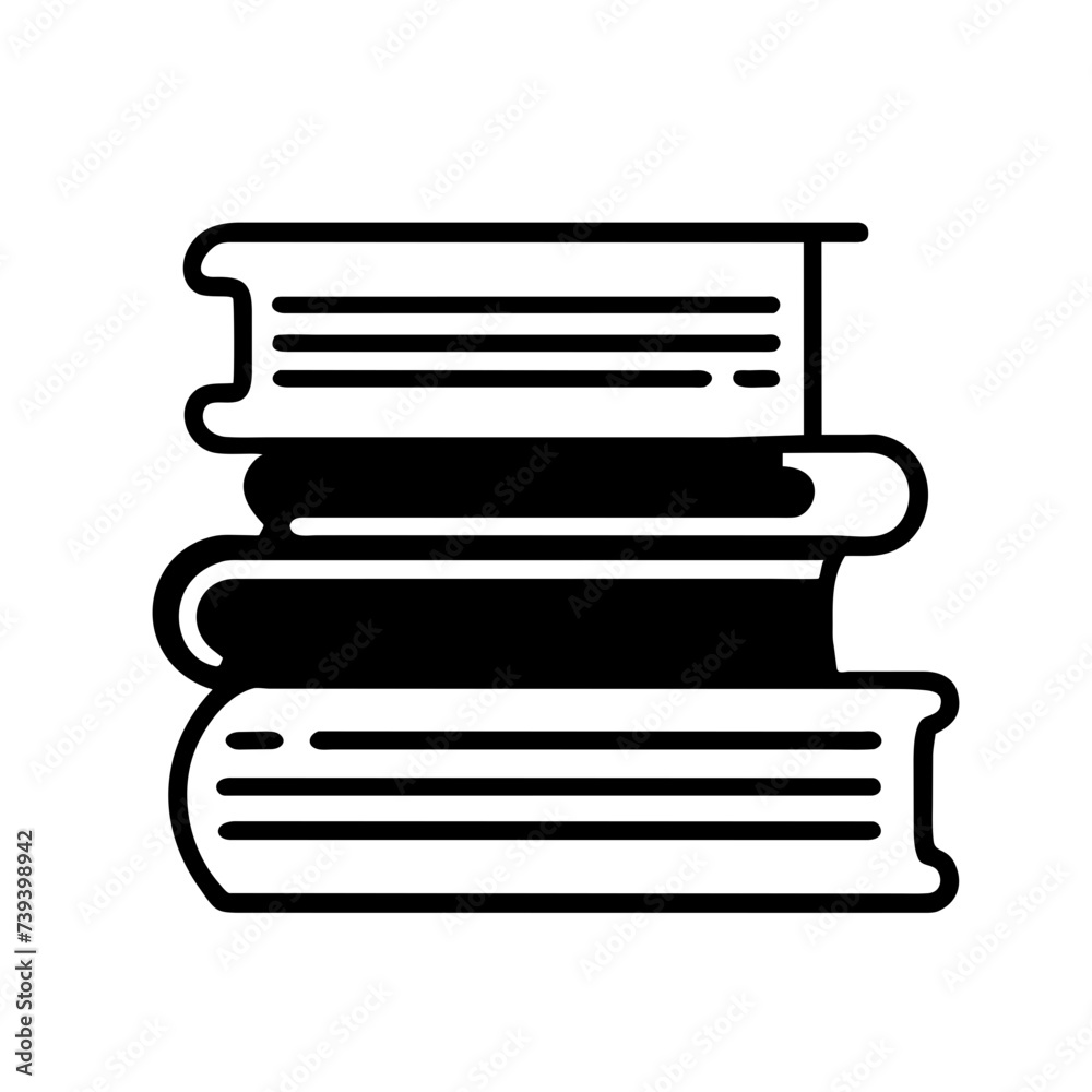 Simple Icon of a Black Book: A Minimalist Representation Simple Icon of a Black Book: A Minimalist Representation