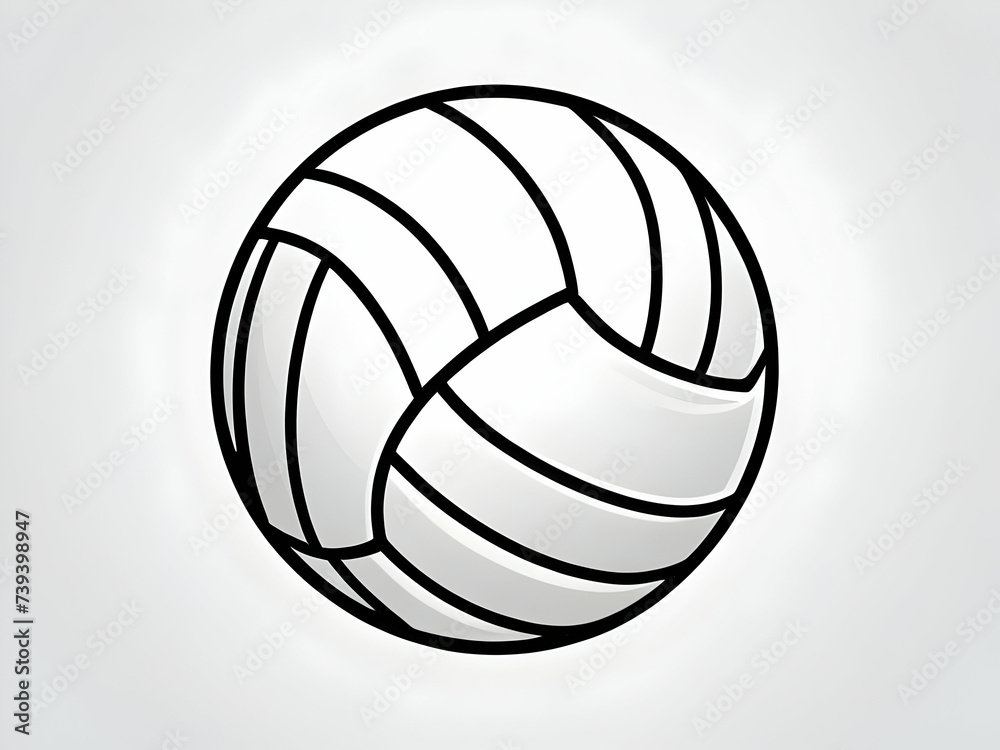 simple vector volleyball logo on white background