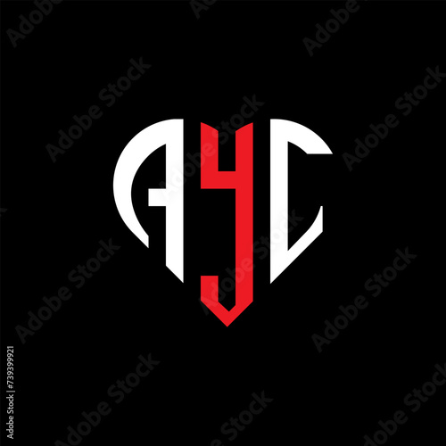 AYC creative love shape monogram letter logo. AYC Unique modern flat abstract vector letter logo design.
 photo