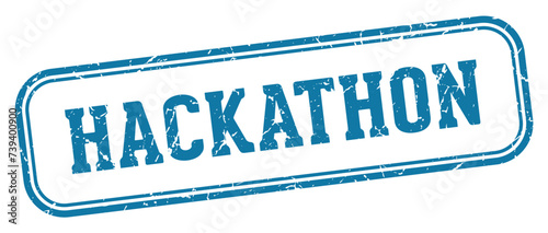 hackathon stamp. hackathon rectangular stamp on white background