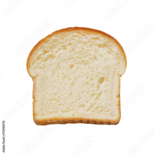 White bread slice isolated on transparent background. 
