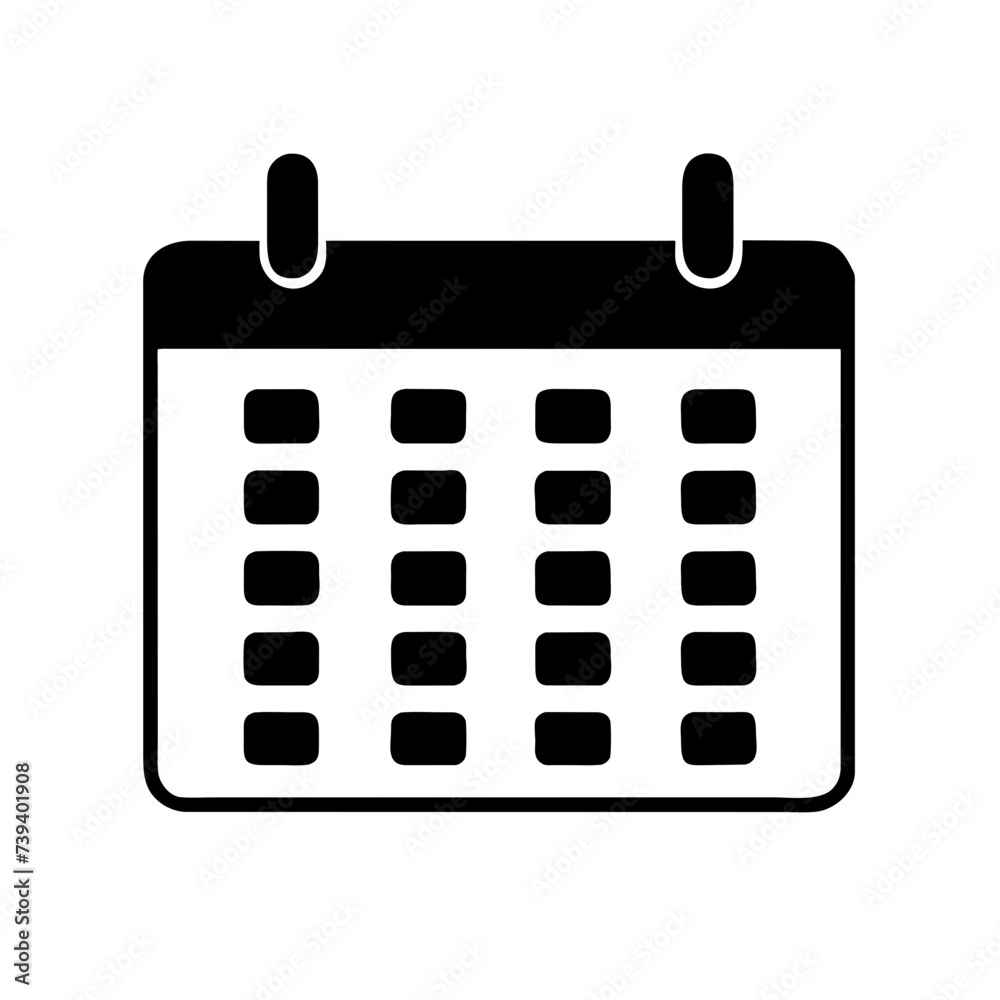 Calendar Icon: Calendar Symbol for Meeting Deadlines, Time Management, and Appointment Schedule Flat Icon