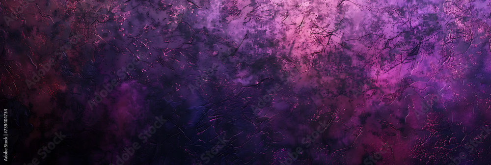 Deep hues of dark purple and pink intertwine, forming a striking abstract background. Enhanced by bright light and a grainy
