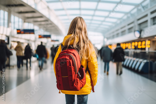 Close up portrait of traveling woman