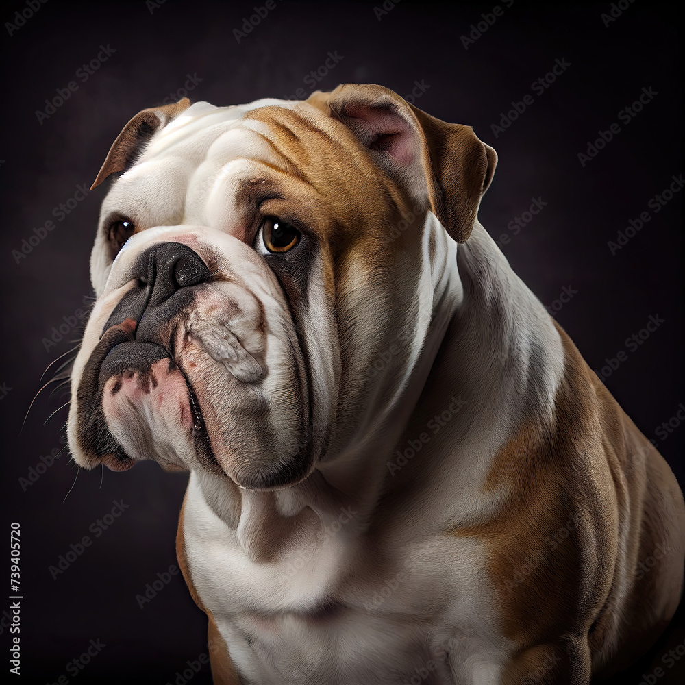 English Bulldog Portrait in Professional Studio Setting