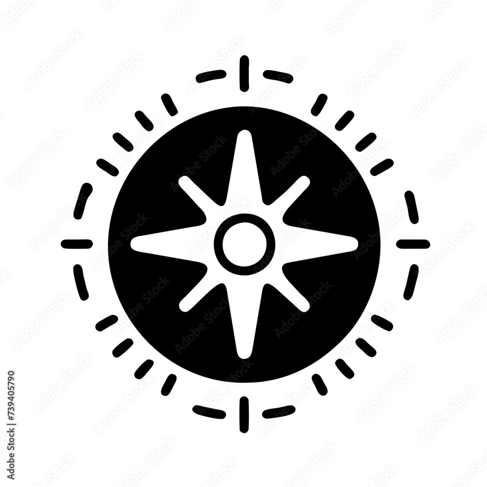 Compass Icon: A Symbol of Direction and Navigation. Compass Icon: A Symbol of Direction and Navigation.