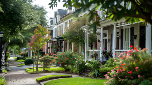 A real estate entrepreneur revitalizing a historic neighborhood blending preservation with modern development to enhance community value. photo