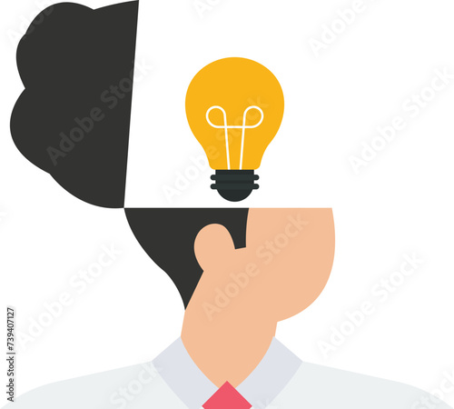 Creative mind and innovation ideas, Understand judgements and foresight wisdom concept,
