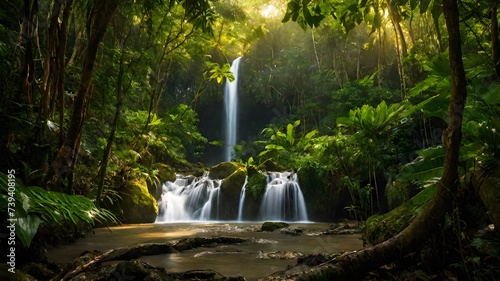 waterfall background very cool