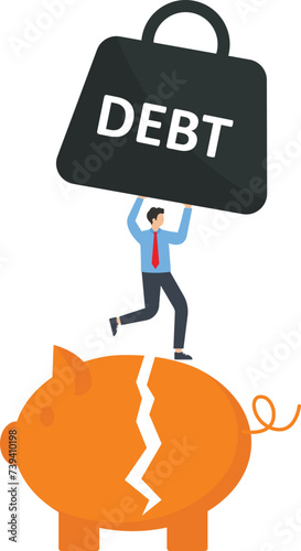 Debt or financial crisis, Economic crisis and financial crisis for business concept,
