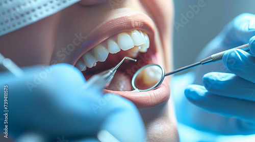 Dental Care Close-Up  Professional Dentist Working on Patient s Teeth
