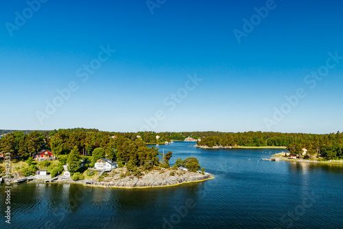 Slika na platnu View to Stockholm archipelago in Baltic sea. Summer morning.