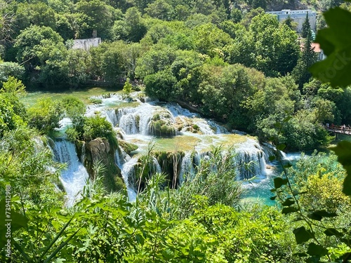Point de vue des cascades du parc Krka