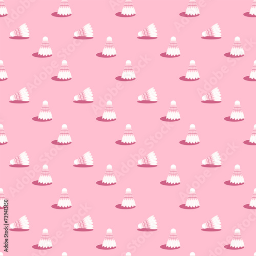 Pink seamless pattern of badminton shuttlecocks