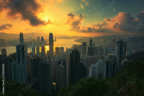 Hong Kong, skyline, cityscape © arjan_ard_studio